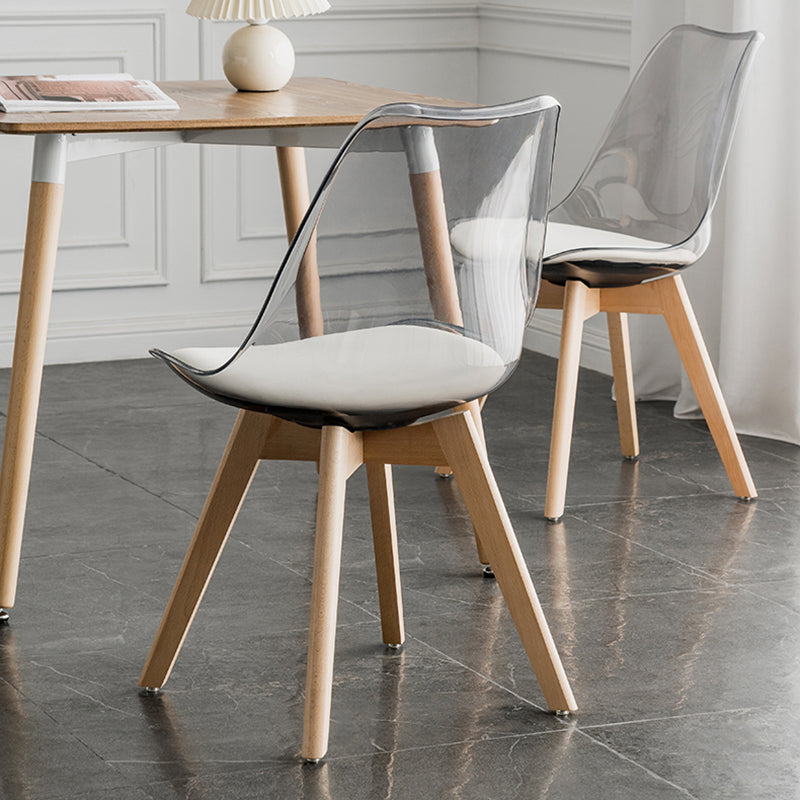 Scandinavian PU Leather Dining Chairs Armless Solid Back Chair Clearhalo ' kitchen&dining_furn' 'Dining Chairs' 'Dining Tables & Seating' 'dining_chair' 'Furniture' 'furniture_dining_chair' 'Kitchen & Dining Furniture' 'kitchen' 4600711