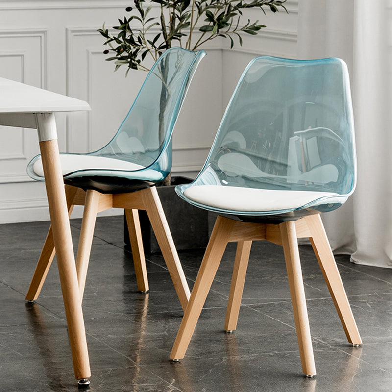 Scandinavian PU Leather Dining Chairs Armless Solid Back Chair Clearhalo ' kitchen&dining_furn' 'Dining Chairs' 'Dining Tables & Seating' 'dining_chair' 'Furniture' 'furniture_dining_chair' 'Kitchen & Dining Furniture' 'kitchen' 4600713