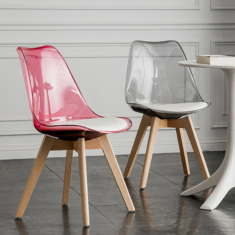 Scandinavian PU Leather Dining Chairs Armless Solid Back Chair Clearhalo ' kitchen&dining_furn' 'Dining Chairs' 'Dining Tables & Seating' 'dining_chair' 'Furniture' 'furniture_dining_chair' 'Kitchen & Dining Furniture' 'kitchen' 4600714