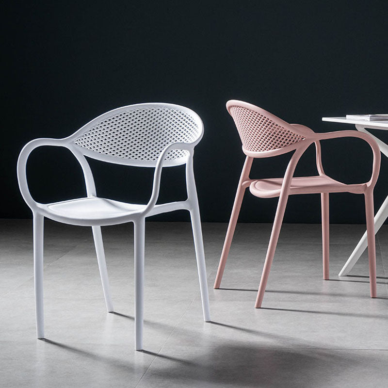 Contemporary Chairs Dining Arm Open Back Plastic Side Chair for Kitchen Clearhalo ' kitchen&dining_furn' 'Dining Chairs' 'Dining Tables & Seating' 'dining_chair' 'furn' 'furn_dining_chair' 'Furniture' 'furniture_dining_chair' 'Kitchen & Dining Furniture' 'kitchen' 4600718