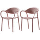 Contemporary Chairs Dining Arm Open Back Plastic Side Chair for Kitchen Pink 2 Piece Set Clearhalo ' kitchen&dining_furn' 'Dining Chairs' 'Dining Tables & Seating' 'dining_chair' 'furn' 'furn_dining_chair' 'Furniture' 'furniture_dining_chair' 'Kitchen & Dining Furniture' 'kitchen' 4600720