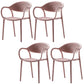 Contemporary Chairs Dining Arm Open Back Plastic Side Chair for Kitchen Pink 4 Piece Set Clearhalo ' kitchen&dining_furn' 'Dining Chairs' 'Dining Tables & Seating' 'dining_chair' 'furn' 'furn_dining_chair' 'Furniture' 'furniture_dining_chair' 'Kitchen & Dining Furniture' 'kitchen' 4600722