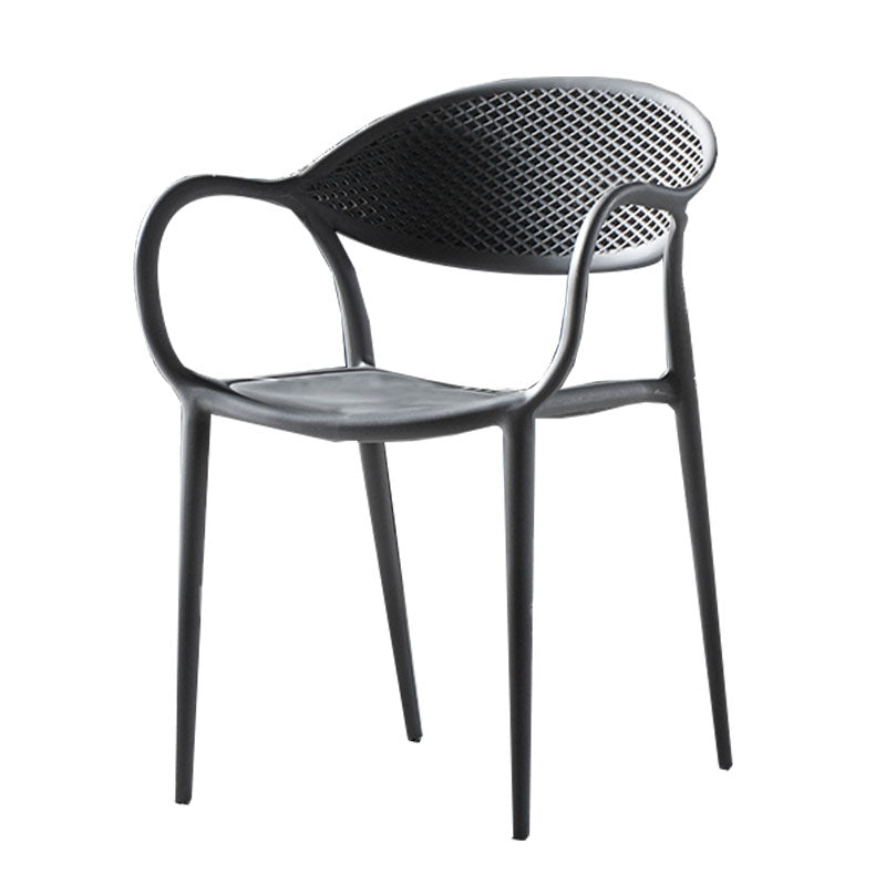 Contemporary Chairs Dining Arm Open Back Plastic Side Chair for Kitchen Grey 1 Piece Clearhalo ' kitchen&dining_furn' 'Dining Chairs' 'Dining Tables & Seating' 'dining_chair' 'furn' 'furn_dining_chair' 'Furniture' 'furniture_dining_chair' 'Kitchen & Dining Furniture' 'kitchen' 4600724