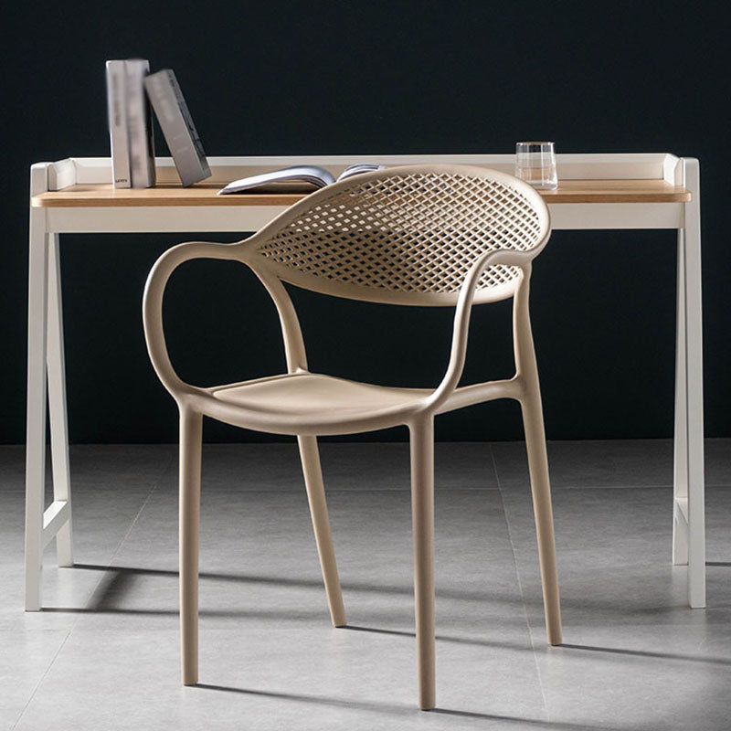 Contemporary Chairs Dining Arm Open Back Plastic Side Chair for Kitchen Clearhalo ' kitchen&dining_furn' 'Dining Chairs' 'Dining Tables & Seating' 'dining_chair' 'furn' 'furn_dining_chair' 'Furniture' 'furniture_dining_chair' 'Kitchen & Dining Furniture' 'kitchen' 4600725
