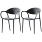 Contemporary Chairs Dining Arm Open Back Plastic Side Chair for Kitchen Grey 2 Piece Set Clearhalo ' kitchen&dining_furn' 'Dining Chairs' 'Dining Tables & Seating' 'dining_chair' 'furn' 'furn_dining_chair' 'Furniture' 'furniture_dining_chair' 'Kitchen & Dining Furniture' 'kitchen' 4600727