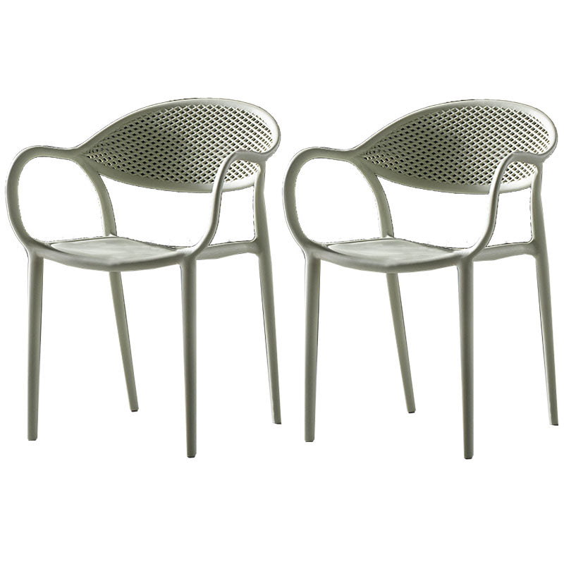 Contemporary Chairs Dining Arm Open Back Plastic Side Chair for Kitchen Green 2 Piece Set Clearhalo ' kitchen&dining_furn' 'Dining Chairs' 'Dining Tables & Seating' 'dining_chair' 'furn' 'furn_dining_chair' 'Furniture' 'furniture_dining_chair' 'Kitchen & Dining Furniture' 'kitchen' 4600732
