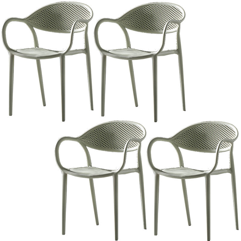 Contemporary Chairs Dining Arm Open Back Plastic Side Chair for Kitchen Green 4 Piece Set Clearhalo ' kitchen&dining_furn' 'Dining Chairs' 'Dining Tables & Seating' 'dining_chair' 'furn' 'furn_dining_chair' 'Furniture' 'furniture_dining_chair' 'Kitchen & Dining Furniture' 'kitchen' 4600735
