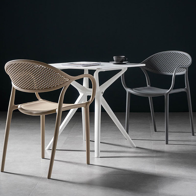 Contemporary Chairs Dining Arm Open Back Plastic Side Chair for Kitchen Clearhalo ' kitchen&dining_furn' 'Dining Chairs' 'Dining Tables & Seating' 'dining_chair' 'furn' 'furn_dining_chair' 'Furniture' 'furniture_dining_chair' 'Kitchen & Dining Furniture' 'kitchen' 4600736