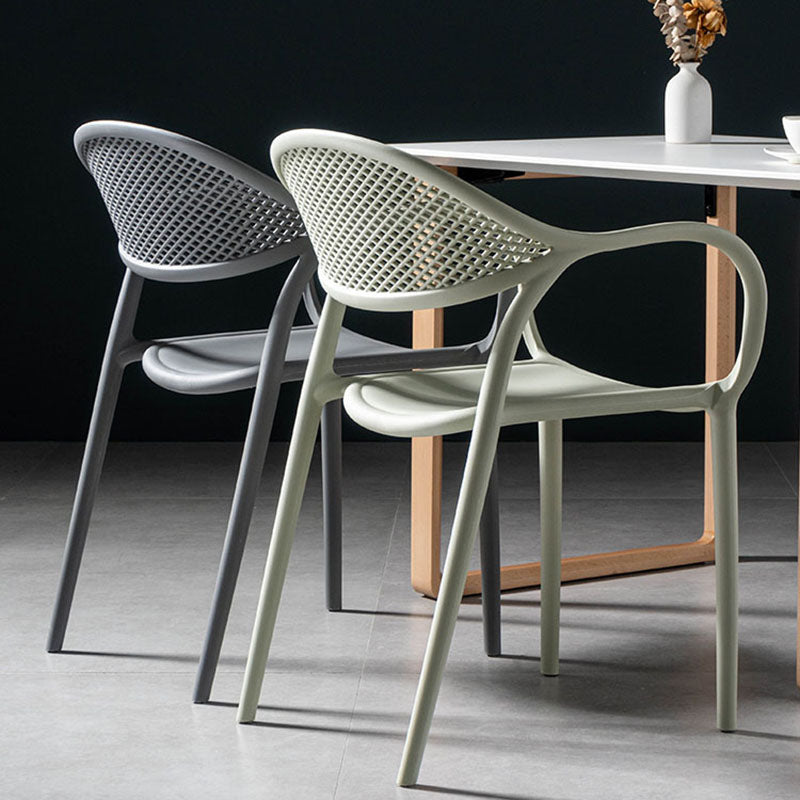 Contemporary Chairs Dining Arm Open Back Plastic Side Chair for Kitchen Clearhalo ' kitchen&dining_furn' 'Dining Chairs' 'Dining Tables & Seating' 'dining_chair' 'furn' 'furn_dining_chair' 'Furniture' 'furniture_dining_chair' 'Kitchen & Dining Furniture' 'kitchen' 4600738