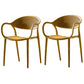 Contemporary Chairs Dining Arm Open Back Plastic Side Chair for Kitchen Yellow 2 Piece Set Clearhalo ' kitchen&dining_furn' 'Dining Chairs' 'Dining Tables & Seating' 'dining_chair' 'furn' 'furn_dining_chair' 'Furniture' 'furniture_dining_chair' 'Kitchen & Dining Furniture' 'kitchen' 4600739