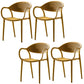 Contemporary Chairs Dining Arm Open Back Plastic Side Chair for Kitchen Yellow 4 Piece Set Clearhalo ' kitchen&dining_furn' 'Dining Chairs' 'Dining Tables & Seating' 'dining_chair' 'furn' 'furn_dining_chair' 'Furniture' 'furniture_dining_chair' 'Kitchen & Dining Furniture' 'kitchen' 4600741