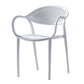 Contemporary Chairs Dining Arm Open Back Plastic Side Chair for Kitchen White 1 Piece Clearhalo ' kitchen&dining_furn' 'Dining Chairs' 'Dining Tables & Seating' 'dining_chair' 'furn' 'furn_dining_chair' 'Furniture' 'furniture_dining_chair' 'Kitchen & Dining Furniture' 'kitchen' 4600743