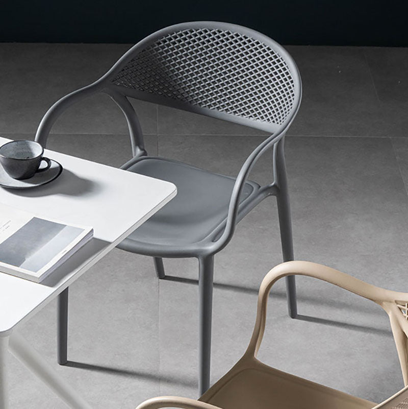 Contemporary Chairs Dining Arm Open Back Plastic Side Chair for Kitchen Clearhalo ' kitchen&dining_furn' 'Dining Chairs' 'Dining Tables & Seating' 'dining_chair' 'furn' 'furn_dining_chair' 'Furniture' 'furniture_dining_chair' 'Kitchen & Dining Furniture' 'kitchen' 4600744