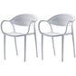 Contemporary Chairs Dining Arm Open Back Plastic Side Chair for Kitchen White 2 Piece Set Clearhalo ' kitchen&dining_furn' 'Dining Chairs' 'Dining Tables & Seating' 'dining_chair' 'furn' 'furn_dining_chair' 'Furniture' 'furniture_dining_chair' 'Kitchen & Dining Furniture' 'kitchen' 4600745