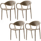 Contemporary Chairs Dining Arm Open Back Plastic Side Chair for Kitchen Khaki 4 Piece Set Clearhalo ' kitchen&dining_furn' 'Dining Chairs' 'Dining Tables & Seating' 'dining_chair' 'furn' 'furn_dining_chair' 'Furniture' 'furniture_dining_chair' 'Kitchen & Dining Furniture' 'kitchen' 4600749