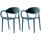 Contemporary Chairs Dining Arm Open Back Plastic Side Chair for Kitchen Blue 2 Piece Set Clearhalo ' kitchen&dining_furn' 'Dining Chairs' 'Dining Tables & Seating' 'dining_chair' 'furn' 'furn_dining_chair' 'Furniture' 'furniture_dining_chair' 'Kitchen & Dining Furniture' 'kitchen' 4600751