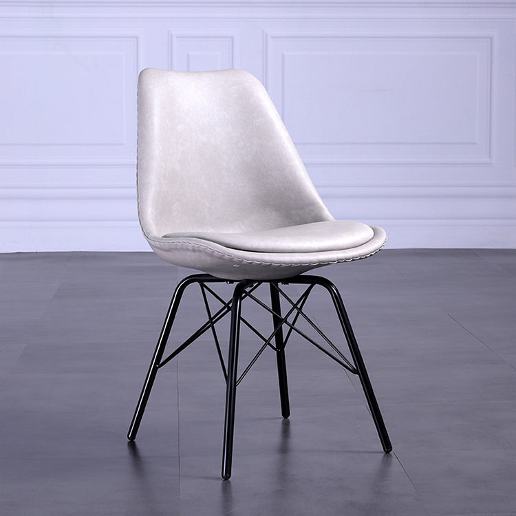 Contemporary Style Chairs Dining Armless Side Chair with Metal Legs for Kitchen Light Gray 1 Piece Clearhalo ' kitchen&dining_furn' 'Dining Chairs' 'Dining Tables & Seating' 'dining_chair' 'Furniture' 'furniture_dining_chair' 'Kitchen & Dining Furniture' 'kitchen' 4600755