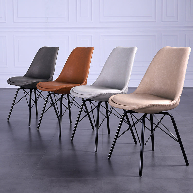Contemporary Style Chairs Dining Armless Side Chair with Metal Legs for Kitchen Clearhalo ' kitchen&dining_furn' 'Dining Chairs' 'Dining Tables & Seating' 'dining_chair' 'Furniture' 'furniture_dining_chair' 'Kitchen & Dining Furniture' 'kitchen' 4600756