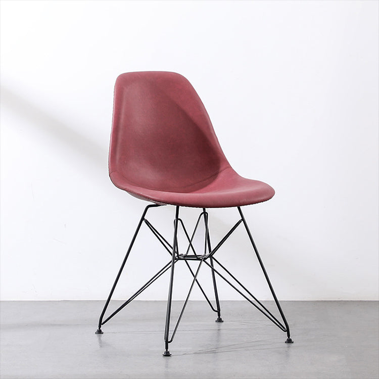 Contemporary Style Chairs Dining Armless Side Chair with Metal Legs for Kitchen Red 1 Piece Clearhalo ' kitchen&dining_furn' 'Dining Chairs' 'Dining Tables & Seating' 'dining_chair' 'Furniture' 'furniture_dining_chair' 'Kitchen & Dining Furniture' 'kitchen' 4600760