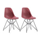 Contemporary Style Chairs Dining Armless Side Chair with Metal Legs for Kitchen Red Set of 2 Clearhalo ' kitchen&dining_furn' 'Dining Chairs' 'Dining Tables & Seating' 'dining_chair' 'Furniture' 'furniture_dining_chair' 'Kitchen & Dining Furniture' 'kitchen' 4600762