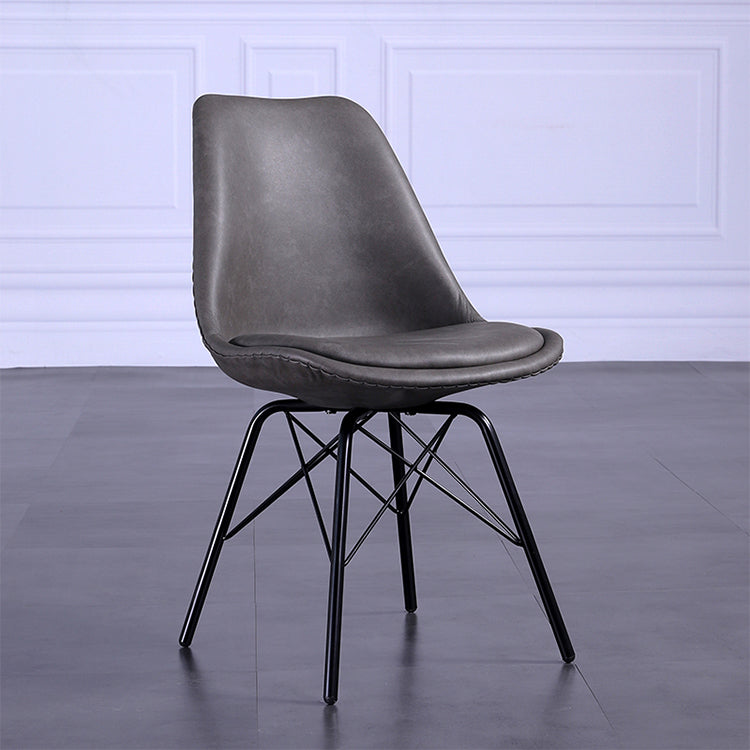 Contemporary Style Chairs Dining Armless Side Chair with Metal Legs for Kitchen Black-Gray 1 Piece Clearhalo ' kitchen&dining_furn' 'Dining Chairs' 'Dining Tables & Seating' 'dining_chair' 'Furniture' 'furniture_dining_chair' 'Kitchen & Dining Furniture' 'kitchen' 4600775
