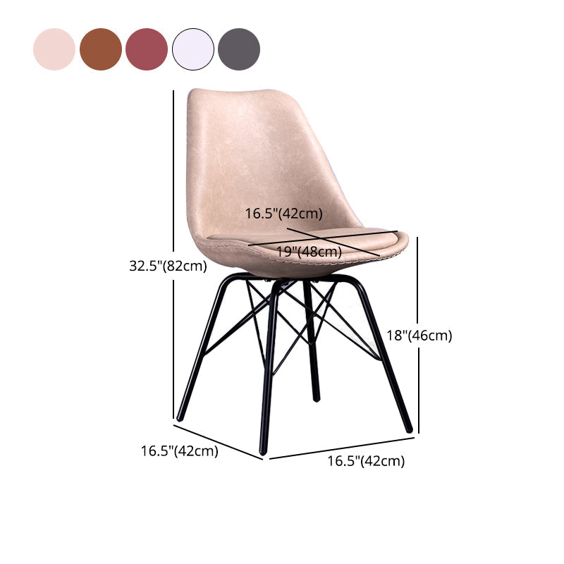Contemporary Style Chairs Dining Armless Side Chair with Metal Legs for Kitchen Clearhalo ' kitchen&dining_furn' 'Dining Chairs' 'Dining Tables & Seating' 'dining_chair' 'Furniture' 'furniture_dining_chair' 'Kitchen & Dining Furniture' 'kitchen' 4600778