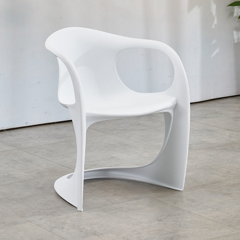 Scandinavian Plastic Dining Arm Chairs Solid Back Chair for Home Clearhalo ' kitchen&dining_furn' 'Dining Chairs' 'Dining Tables & Seating' 'dining_chair' 'furn' 'furn_dining_chair' 'Furniture' 'furniture_dining_chair' 'Kitchen & Dining Furniture' 'kitchen' 4600779