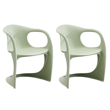 Scandinavian Plastic Dining Arm Chairs Solid Back Chair for Home Green 2 Piece Set Clearhalo ' kitchen&dining_furn' 'Dining Chairs' 'Dining Tables & Seating' 'dining_chair' 'furn' 'furn_dining_chair' 'Furniture' 'furniture_dining_chair' 'Kitchen & Dining Furniture' 'kitchen' 4600780