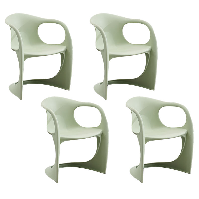 Scandinavian Plastic Dining Arm Chairs Solid Back Chair for Home Green 4 Piece Set Clearhalo ' kitchen&dining_furn' 'Dining Chairs' 'Dining Tables & Seating' 'dining_chair' 'furn' 'furn_dining_chair' 'Furniture' 'furniture_dining_chair' 'Kitchen & Dining Furniture' 'kitchen' 4600782