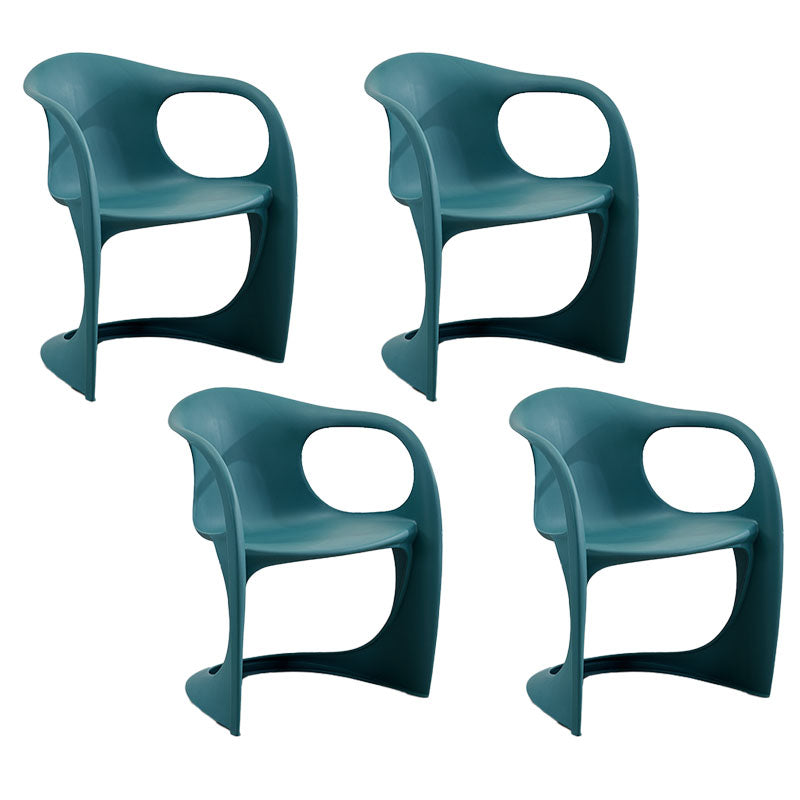 Scandinavian Plastic Dining Arm Chairs Solid Back Chair for Home Peacock Green 4 Piece Set Clearhalo ' kitchen&dining_furn' 'Dining Chairs' 'Dining Tables & Seating' 'dining_chair' 'furn' 'furn_dining_chair' 'Furniture' 'furniture_dining_chair' 'Kitchen & Dining Furniture' 'kitchen' 4600786