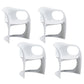 Scandinavian Plastic Dining Arm Chairs Solid Back Chair for Home White 4 Piece Set Clearhalo ' kitchen&dining_furn' 'Dining Chairs' 'Dining Tables & Seating' 'dining_chair' 'furn' 'furn_dining_chair' 'Furniture' 'furniture_dining_chair' 'Kitchen & Dining Furniture' 'kitchen' 4600789