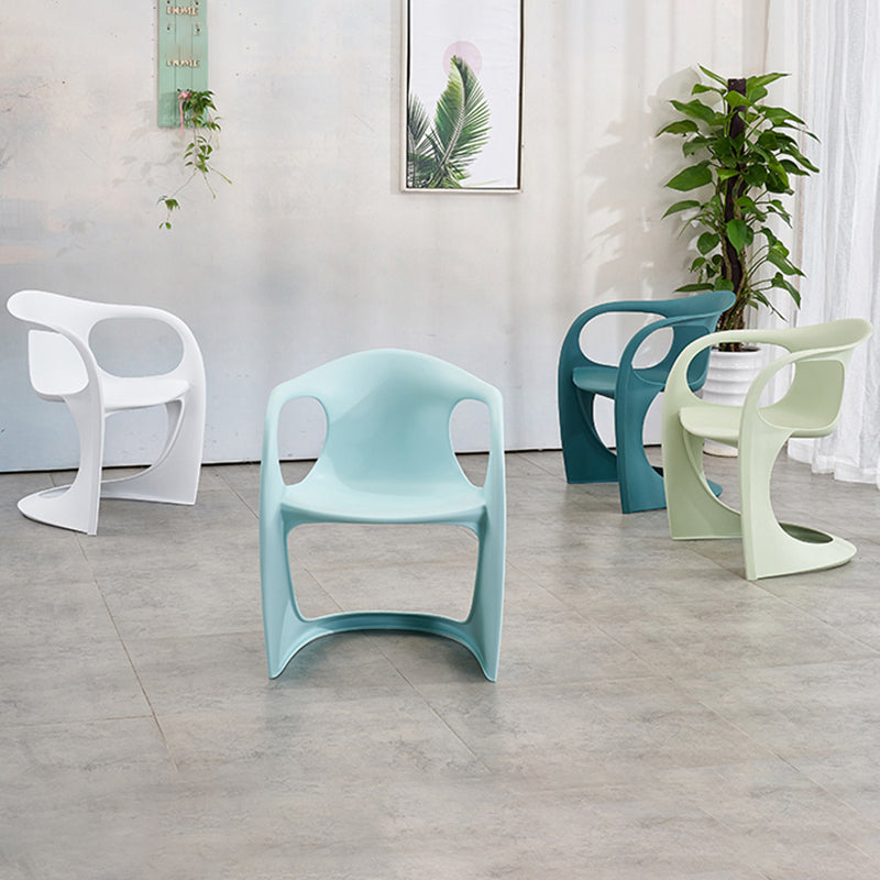 Scandinavian Plastic Dining Arm Chairs Solid Back Chair for Home Clearhalo ' kitchen&dining_furn' 'Dining Chairs' 'Dining Tables & Seating' 'dining_chair' 'furn' 'furn_dining_chair' 'Furniture' 'furniture_dining_chair' 'Kitchen & Dining Furniture' 'kitchen' 4600799