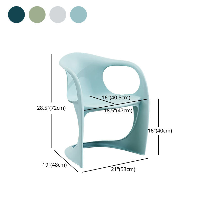 Scandinavian Plastic Dining Arm Chairs Solid Back Chair for Home Clearhalo ' kitchen&dining_furn' 'Dining Chairs' 'Dining Tables & Seating' 'dining_chair' 'furn' 'furn_dining_chair' 'Furniture' 'furniture_dining_chair' 'Kitchen & Dining Furniture' 'kitchen' 4600802