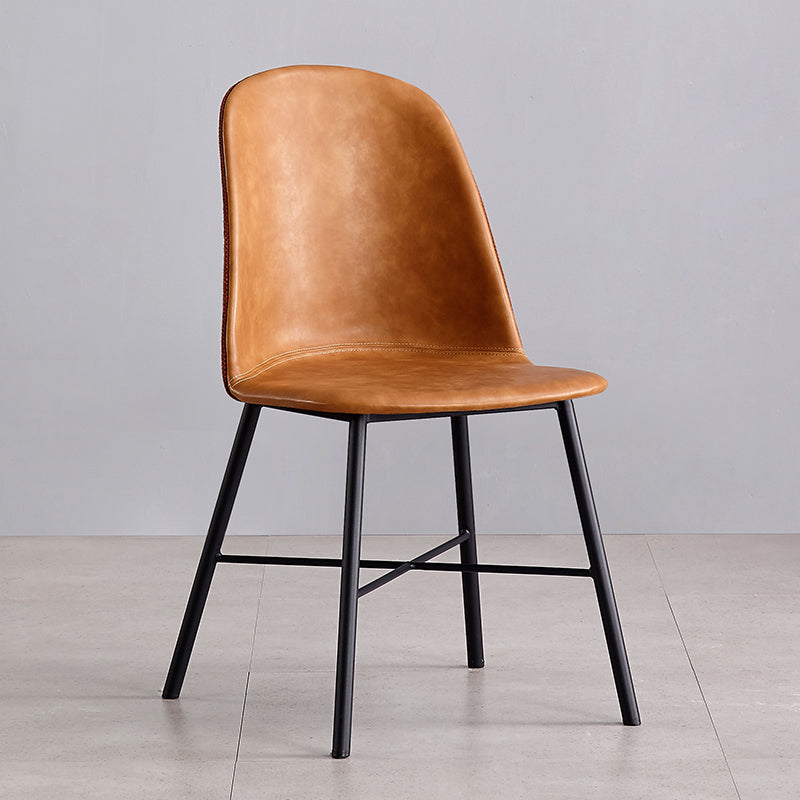 Contemporary Style Chair Dining Armless Side Chairs with Metal Legs for Kitchen Brown 1 Piece Clearhalo ' kitchen&dining_furn' 'Dining Chairs' 'Dining Tables & Seating' 'dining_chair' 'furn' 'furn_dining_chair' 'Furniture' 'furniture_dining_chair' 'Kitchen & Dining Furniture' 'kitchen' 4600804