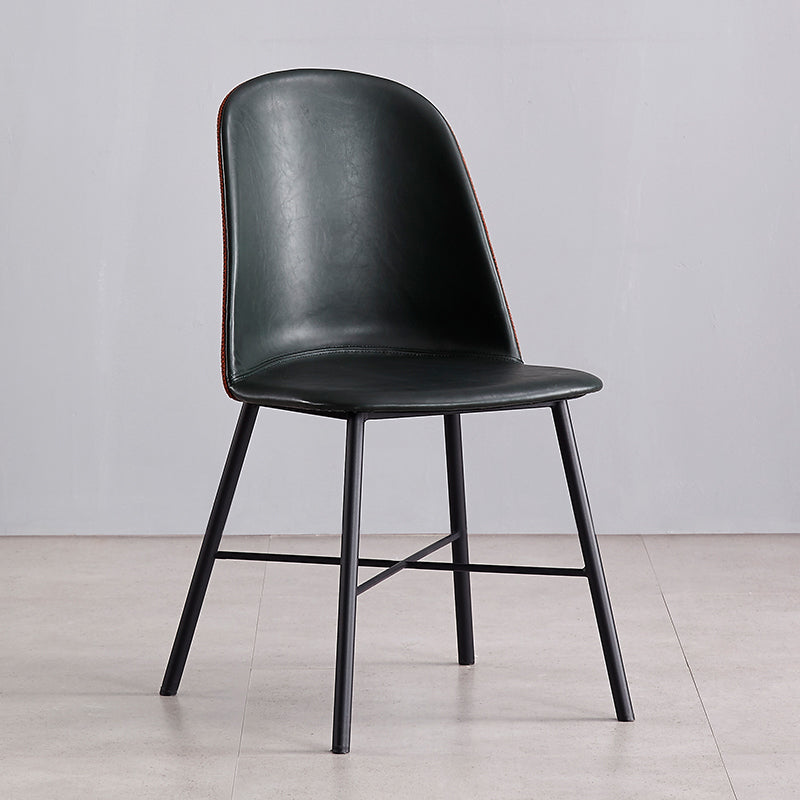 Contemporary Style Chair Dining Armless Side Chairs with Metal Legs for Kitchen Blackish Green 1 Piece Clearhalo ' kitchen&dining_furn' 'Dining Chairs' 'Dining Tables & Seating' 'dining_chair' 'furn' 'furn_dining_chair' 'Furniture' 'furniture_dining_chair' 'Kitchen & Dining Furniture' 'kitchen' 4600821