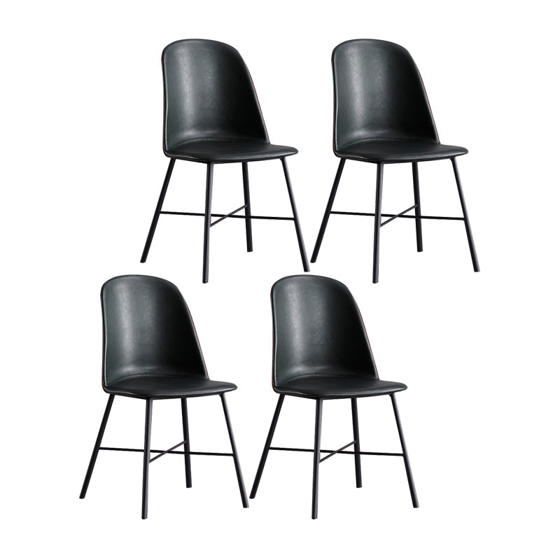 Contemporary Style Chair Dining Armless Side Chairs with Metal Legs for Kitchen Blackish Green 4 Piece Set Clearhalo ' kitchen&dining_furn' 'Dining Chairs' 'Dining Tables & Seating' 'dining_chair' 'furn' 'furn_dining_chair' 'Furniture' 'furniture_dining_chair' 'Kitchen & Dining Furniture' 'kitchen' 4600825