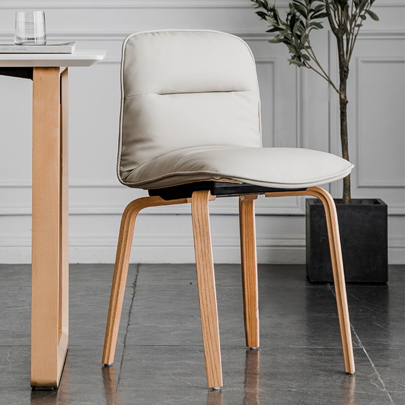 Scandinavian Faux Leather Dining Chairs Armless Solid Back Chair Clearhalo ' kitchen&dining_furn' 'Dining Chairs' 'Dining Tables & Seating' 'dining_chair' 'furn' 'furn_dining_chair' 'Furniture' 'furniture_dining_chair' 'Kitchen & Dining Furniture' 'kitchen' 4600832