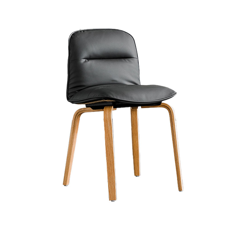 Scandinavian Faux Leather Dining Chairs Armless Solid Back Chair Clearhalo ' kitchen&dining_furn' 'Dining Chairs' 'Dining Tables & Seating' 'dining_chair' 'furn' 'furn_dining_chair' 'Furniture' 'furniture_dining_chair' 'Kitchen & Dining Furniture' 'kitchen' 4600838