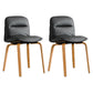Scandinavian Faux Leather Dining Chairs Armless Solid Back Chair Dark Gray 2 Piece Set Clearhalo ' kitchen&dining_furn' 'Dining Chairs' 'Dining Tables & Seating' 'dining_chair' 'furn' 'furn_dining_chair' 'Furniture' 'furniture_dining_chair' 'Kitchen & Dining Furniture' 'kitchen' 4600839
