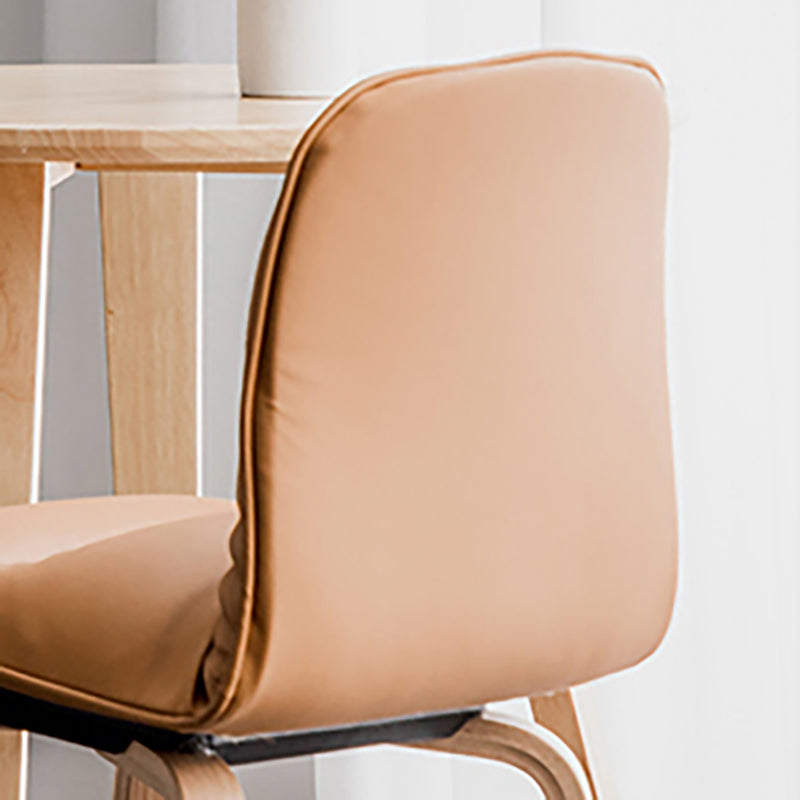 Scandinavian Faux Leather Dining Chairs Armless Solid Back Chair Clearhalo ' kitchen&dining_furn' 'Dining Chairs' 'Dining Tables & Seating' 'dining_chair' 'furn' 'furn_dining_chair' 'Furniture' 'furniture_dining_chair' 'Kitchen & Dining Furniture' 'kitchen' 4600842