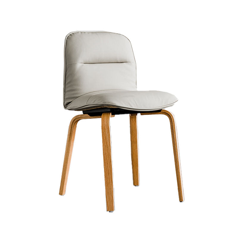 Scandinavian Faux Leather Dining Chairs Armless Solid Back Chair Light Gray 1 Piece Clearhalo ' kitchen&dining_furn' 'Dining Chairs' 'Dining Tables & Seating' 'dining_chair' 'furn' 'furn_dining_chair' 'Furniture' 'furniture_dining_chair' 'Kitchen & Dining Furniture' 'kitchen' 4600843