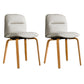 Scandinavian Faux Leather Dining Chairs Armless Solid Back Chair Light Gray 2 Piece Set Clearhalo ' kitchen&dining_furn' 'Dining Chairs' 'Dining Tables & Seating' 'dining_chair' 'furn' 'furn_dining_chair' 'Furniture' 'furniture_dining_chair' 'Kitchen & Dining Furniture' 'kitchen' 4600844