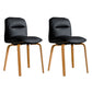 Scandinavian Faux Leather Dining Chairs Armless Solid Back Chair Black 2 Piece Set Clearhalo ' kitchen&dining_furn' 'Dining Chairs' 'Dining Tables & Seating' 'dining_chair' 'furn' 'furn_dining_chair' 'Furniture' 'furniture_dining_chair' 'Kitchen & Dining Furniture' 'kitchen' 4600849