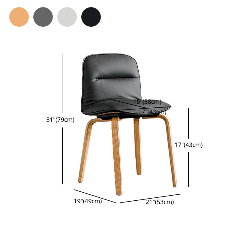 Scandinavian Faux Leather Dining Chairs Armless Solid Back Chair Clearhalo ' kitchen&dining_furn' 'Dining Chairs' 'Dining Tables & Seating' 'dining_chair' 'furn' 'furn_dining_chair' 'Furniture' 'furniture_dining_chair' 'Kitchen & Dining Furniture' 'kitchen' 4600851