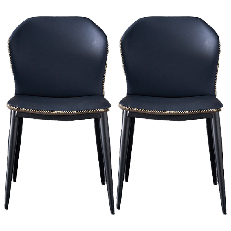 Contemporary Style Chair Dining Armless Wingback Side Chairs with Metal Legs for Kitchen Blue 2 Piece Set Clearhalo ' kitchen&dining_furn' 'Dining Chairs' 'Dining Tables & Seating' 'dining_chair' 'furn' 'furn_dining_chair' 'Furniture' 'furniture_dining_chair' 'Kitchen & Dining Furniture' 'kitchen' 4600858