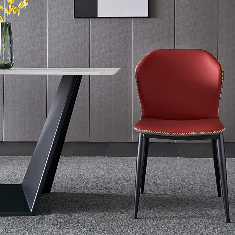 Contemporary Style Chair Dining Armless Wingback Side Chairs with Metal Legs for Kitchen Clearhalo ' kitchen&dining_furn' 'Dining Chairs' 'Dining Tables & Seating' 'dining_chair' 'furn' 'furn_dining_chair' 'Furniture' 'furniture_dining_chair' 'Kitchen & Dining Furniture' 'kitchen' 4600859