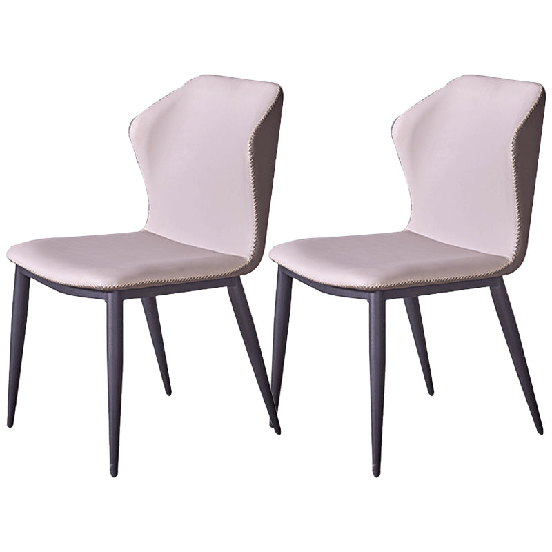 Contemporary Style Chair Dining Armless Wingback Side Chairs with Metal Legs for Kitchen Light Gray 2 Piece Set Clearhalo ' kitchen&dining_furn' 'Dining Chairs' 'Dining Tables & Seating' 'dining_chair' 'furn' 'furn_dining_chair' 'Furniture' 'furniture_dining_chair' 'Kitchen & Dining Furniture' 'kitchen' 4600862