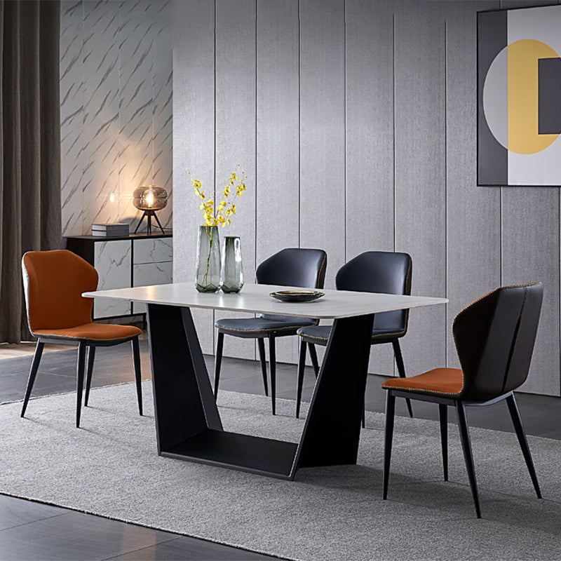 Contemporary Style Chair Dining Armless Wingback Side Chairs with Metal Legs for Kitchen Clearhalo ' kitchen&dining_furn' 'Dining Chairs' 'Dining Tables & Seating' 'dining_chair' 'furn' 'furn_dining_chair' 'Furniture' 'furniture_dining_chair' 'Kitchen & Dining Furniture' 'kitchen' 4600867