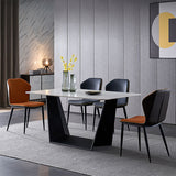 Contemporary Style Chair Dining Armless Wingback Side Chairs with Metal Legs for Kitchen Clearhalo ' kitchen&dining_furn' 'Dining Chairs' 'Dining Tables & Seating' 'dining_chair' 'furn' 'furn_dining_chair' 'Furniture' 'furniture_dining_chair' 'Kitchen & Dining Furniture' 'kitchen' 4600867