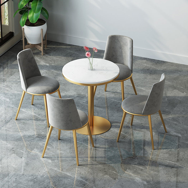 1/3/5 Pieces Dining Set Black-gold Base and White Top Table Glam Style Kitchen Set 5 Pieces: Table, 4 Chairs Clearhalo 'Dining Room Sets' 'Dining Tables & Seating' 'dining_room_set' 'furn' 'furn_dining_room_set' 'Furniture' 'furniture_dining_room_set' 'Kitchen & Dining Furniture' 'kitchen&dining_furn' 'kitchen' 4602976